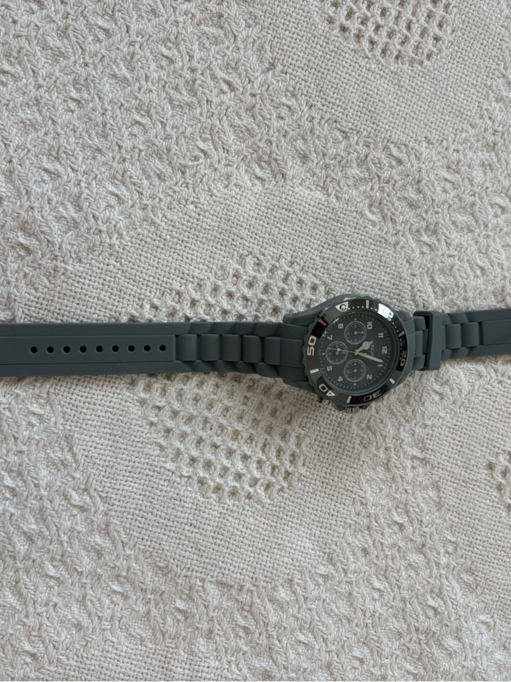 Modern Gray Silicone Strap Women's Chronograph Watch